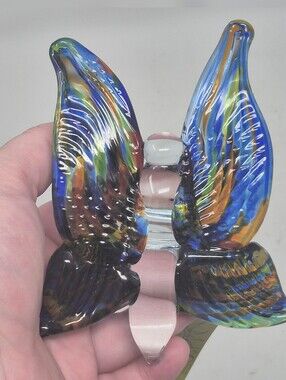 Kitras Hand Blown Art Glass Hanging Butterfly